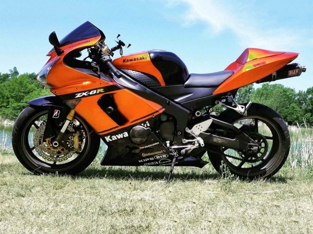 2005-2006 Kawasaki ZX6R Motorcycle Fairing - Orange Black Canada