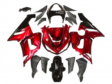 Cheap 2005-2006 Kawasaki ZX6R Motorcycle Fairings - Red Black Canada