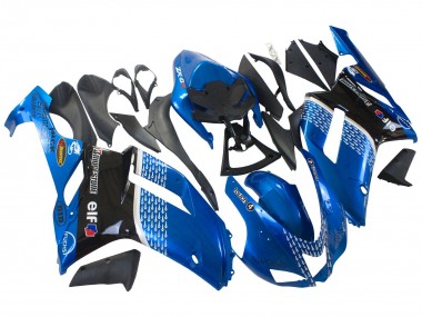 Cheap 2007-2008 Kawasaki ZX6R Motorcycle Fairings - Black Blue Elf Canada