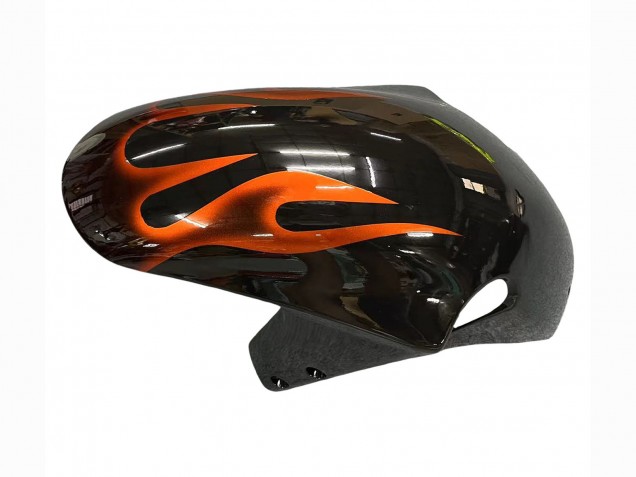 2000-2002 Suzuki GSXR1000 Motorcycle Fairings - Glossy Black Orange Flame Canada