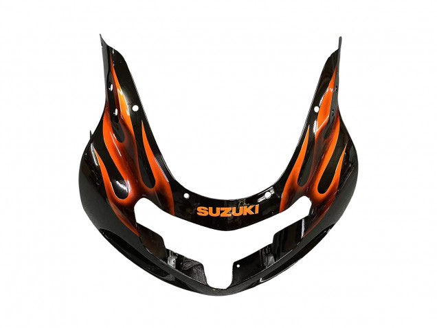 2000-2002 Suzuki GSXR1000 Motorcycle Fairings - Glossy Black Orange Flame Canada