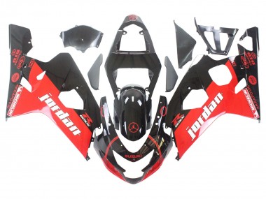 Cheap 2004-2005 Suzuki GSXR 600 / GSXR 750 Motorcycle Fairings - Glossy Black Red Jordan Michelin Canada