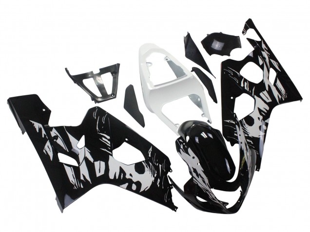 2004-2005 Suzuki GSXR 600 / GSXR 750 Motorcycle Fairing - White Black Canada