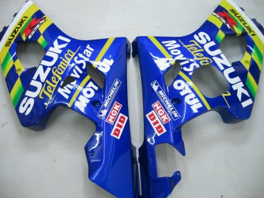 Cheap 2004-2005 Suzuki GSXR 600 / GSXR 750 Motorcycle Fairings - Blue White Yellow Green Telefonica Motul MoviStar Canada