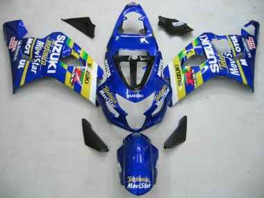 Cheap 2004-2005 Suzuki GSXR 600 / GSXR 750 Motorcycle Fairings - Blue White Yellow Green Telefonica Motul MoviStar Canada