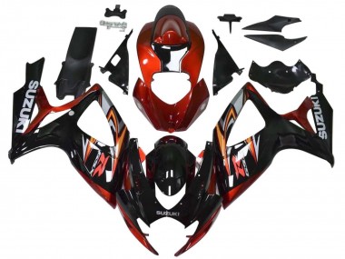 Cheap 2006-2007 Suzuki GSXR 600 / GSXR 750 Motorcycle Fairings - Red Glossy Black Orange Canada