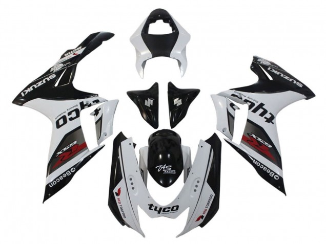 2011-2024 Suzuki GSXR 600 / GSXR 750 Motorcycle Fairings - White Black Tyco Beacon Canada