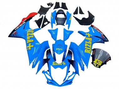 Cheap 2011-2024 Suzuki GSXR 600 / GSXR 750 Motorcycle Fairings - Blue Gold Red Black Rizla Canada