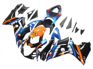 Cheap 2011-2024 Suzuki GSXR 600 / GSXR 750 Motorcycle Fairings - Light Blue Orange Black White Shark 46 Canada