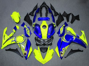 Cheap 2015-2018 Yamaha YZF R3/R25 Motorcycle Fairings - Neon Yellow Blue Black 46 Canada