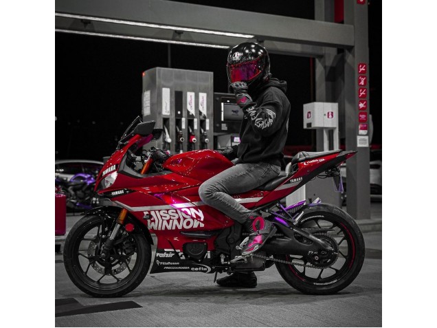 2019-2021 Yamaha YZF R3/R25 Motorcycle Fairings - Dark Red White Silver Black Valsir Canada