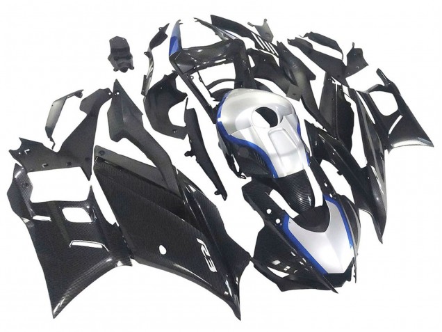 2022-2024 Yamaha YZF R3/R25 Motorcycle Fairings - Black Carbon Fiber Style Silver Blue Canada