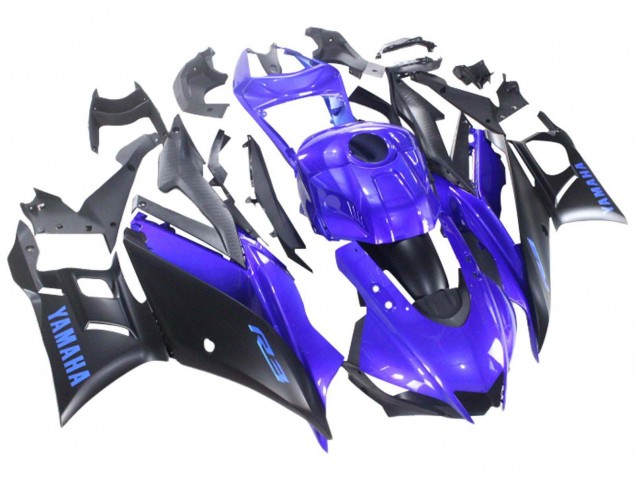 2022-2024 Yamaha YZF R3/R25 Motorcycle Fairing - Blue Matte Black Canada