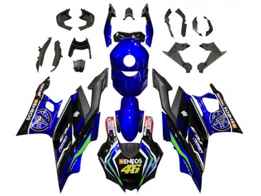 Cheap 2022-2024 Yamaha YZF R3/R25 Motorcycle Fairings - Blue Green Black ENEOS 46 Canada