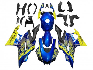 Cheap 2022-2024 Yamaha YZF R3/R25 Motorcycle Fairings - Yellow Blue Matte Black 93 Canada