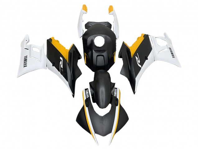 2022-2024 Yamaha YZF R3/R25 Motorcycle Fairings - White Yellow Matte Black Canada