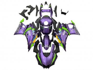 Cheap 2022-2024 Yamaha YZF R3/R25 Motorcycle Fairings - Purple Green Yellow Trick Star EVA Racing 21 Canada