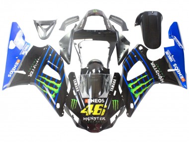Cheap 2000-2001 Yamaha YZF 1000 R1 Motorcycle Fairings - Blue Black Green Monster Yamalube ENEOS 46 Canada