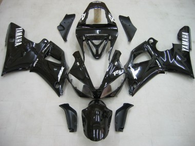 Cheap 2000-2001 Yamaha YZF 1000 R1 Motorcycle Fairings - Glossy Black White Decal Canada