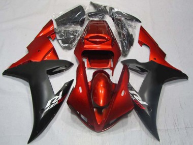 Cheap 2002-2003 Yamaha YZF 1000 R1 Motorcycle Fairings - Red Matte Black Canada