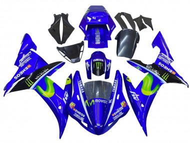 Cheap 2002-2003 Yamaha YZF 1000 R1 Motorcycle Fairings - Blue Black Green MoviStar ENEOS Monster Canada