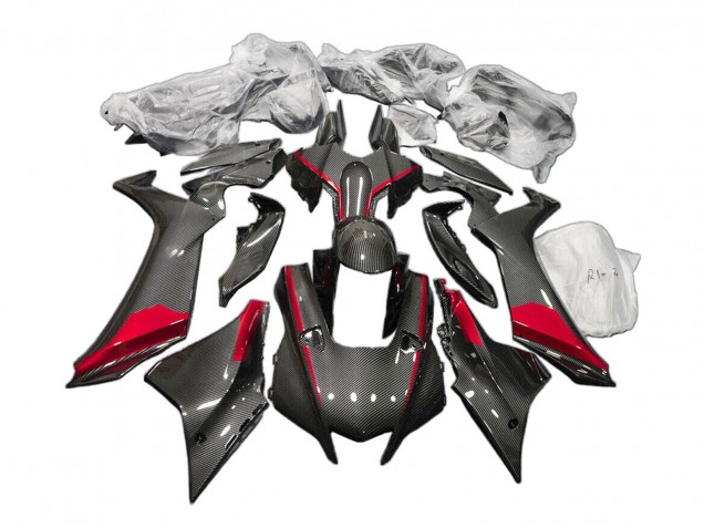 2020-2025 Yamaha YZF 1000 R1 Motorcycle Fairings - Black Carbon Fiber Red Canada