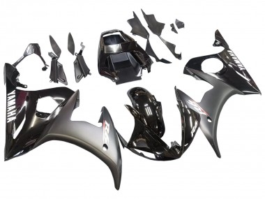 Cheap 2003-2004 Yamaha YZF R6 Motorcycle Fairings - Glossy Black Matte Black White Decals Canada