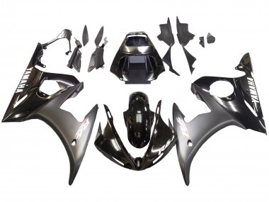 Cheap 2003-2004 Yamaha YZF R6 Motorcycle Fairings - Glossy Black Matte Black White Decals Canada
