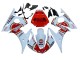 2003-2004 Yamaha YZF R6 Motorcycle Fairings - White Red Lucky Strike Motul Canada