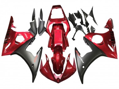 Cheap 2003-2004 Yamaha YZF R6 Motorcycle Fairing Kits - Red Matte Black Canada