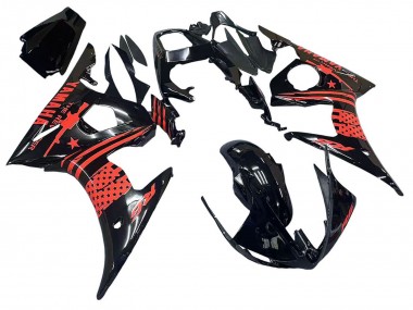 Cheap 2003-2004 Yamaha YZF R6 Motorcycle Fairing - Glossy Black Red Canada