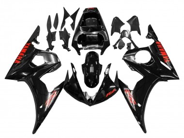 Cheap 2003-2004 Yamaha YZF R6 Motorcycle Fairings - Glossy Black Red Canada