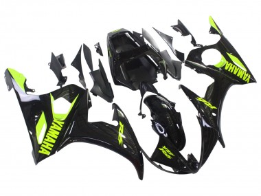 Cheap 2003-2004 Yamaha YZF R6 Motorcycle Fairings - Glossy Black Neon Yellow Canada
