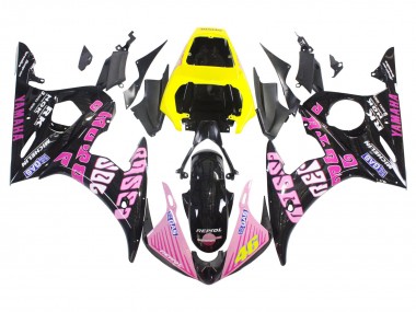 Cheap 2005 Yamaha YZF 600 R6 Motorcycle Fairings - Black Pink Yellow Repsol 46 Canada