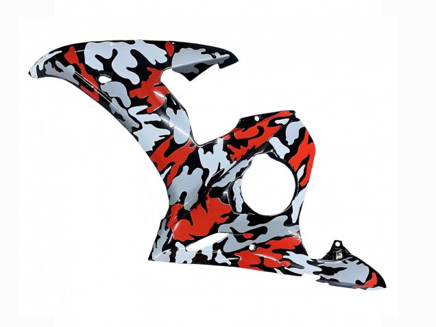 2005 Yamaha YZF 600 R6 Motorcycle Fairings - Black Red Grey Camouflage Canada