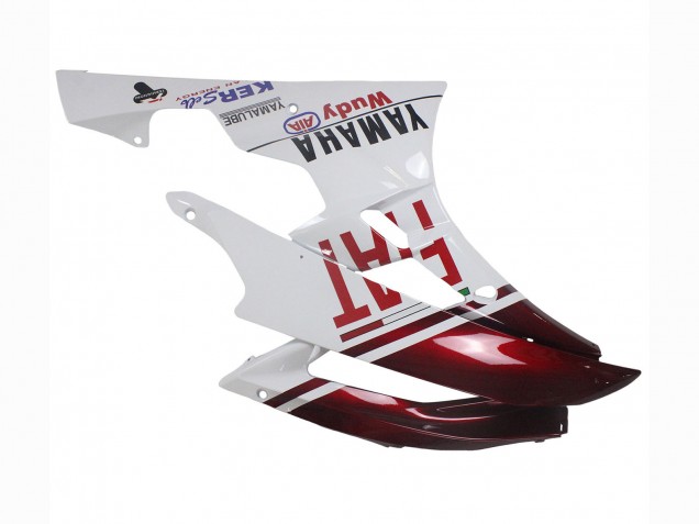 2006-2007 Yamaha YZF 600 R6 Motorcycle Fairings - White Maroon Red Fiat Acer Yamalube Canada