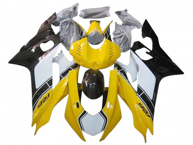 2017-2025 Yamaha YZF 600 R6 Motorcycle Fairings - White Yellow Glossy Black Canada