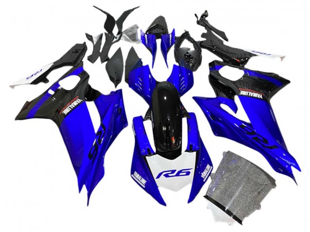 2017-2025 Yamaha YZF 600 R6 Motorcycle Fairings - Blue Black White Canada