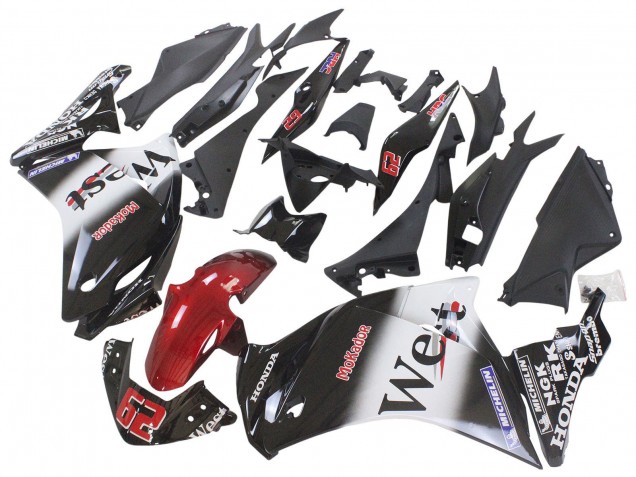 2011-2015 Honda CBR250RR Motorcycle Fairings - Glossy Black White West Red HRC 62 Canada