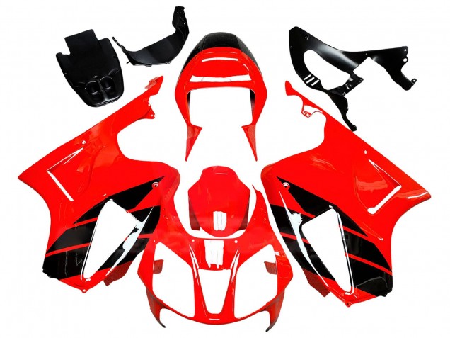 2000-2006 Honda VTR1000 Motorcycle Fairings - Red Glossy Black Stripe Canada
