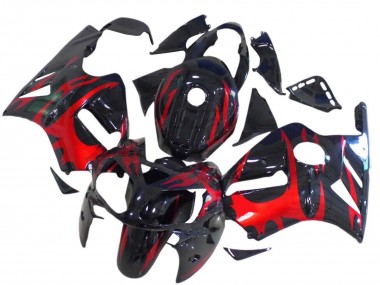 Cheap 2000-2001 Kawasaki ZX12R Motorcycle Fairings - Glossy Black Red Canada