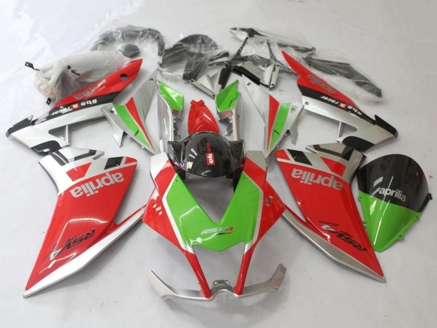 2009-2015 Aprilia RSV4 1000 Motorcycle Fairing - Red Silver Green Black Canada