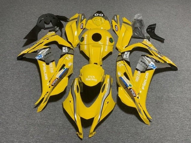 2016-2020 Kawasaki ZX10R Motorcycle Fairings - Yellow Blue White Trick Star Eva Racing Canada