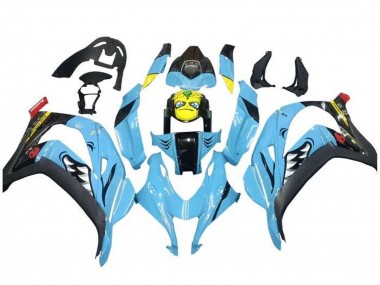Cheap 2016-2020 Kawasaki ZX10R Motorcycle Fairings - Light Blue Yellow Shark Canada