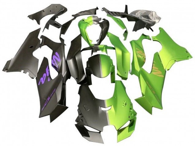2021-2025 Kawasaki ZX10R Motorcycle Fairings - Matte Black Matte Green Split Canada