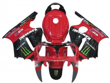 Cheap 2000-2001 Kawasaki ZX12R Motorcycle Fairings - Red Black Green Monster Canada