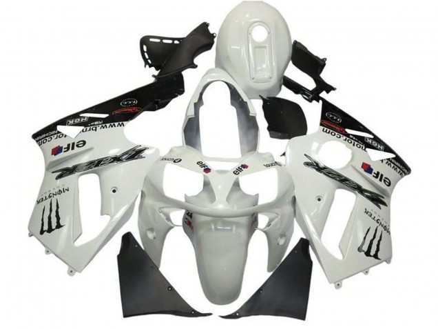 2002-2006 Kawasaki ZX12R Motorcycle Fairings - Pearl White Black Elf Monster Canada