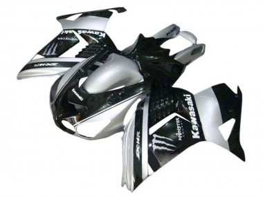Cheap 2006-2011 Kawasaki ZX14R ZZR1400 Motorcycle Fairings - Silver Black Monster Canada