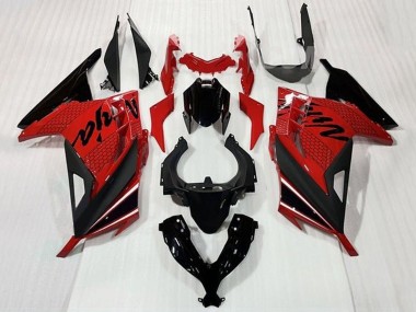 Cheap 2013-2017 Kawasaki EX300 Motorcycle Fairings - Red Black White Stripe Canada