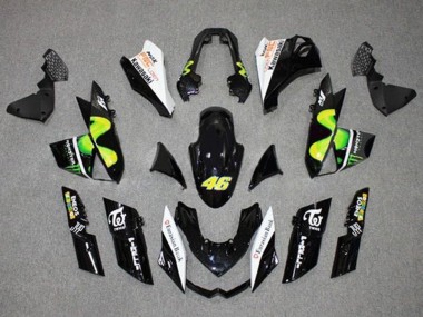 Cheap 2010-2013 Kawasaki Z1000 Motorcycle Fairings - Glossy Black White Green MoviStar Monster Canada